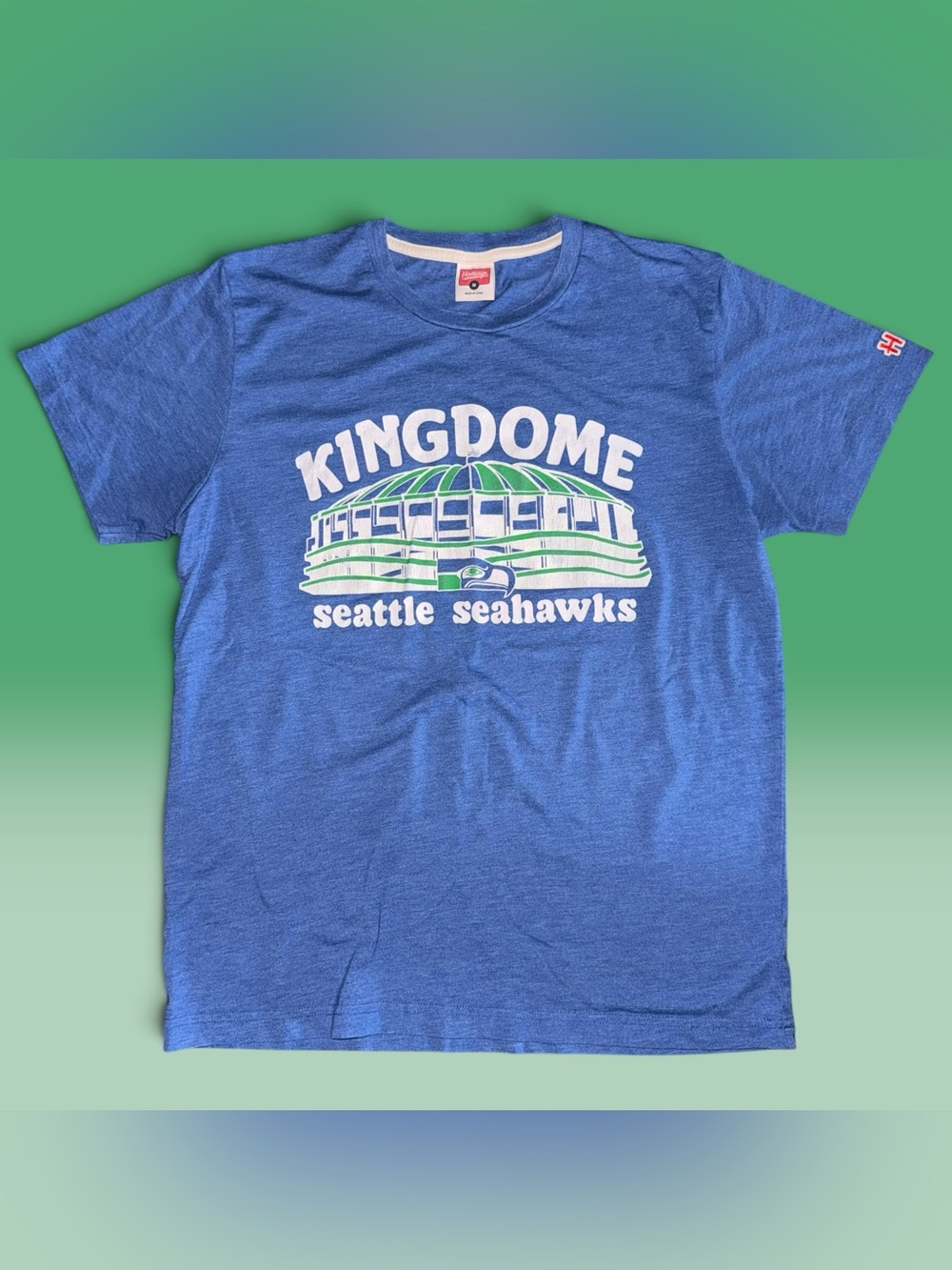 Homage NFL Retro Seattle Seahawks Kingdome Tri-Blend Graphic T-Shirt Size Medium